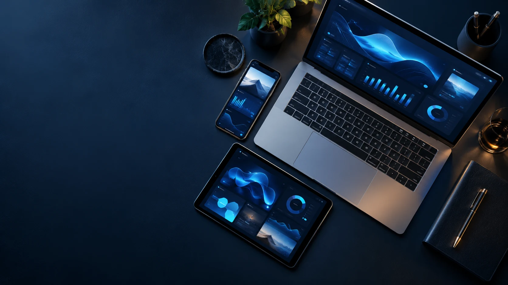 Eksplorasi pengembangan website dan aplikasi dalam ruang kerja digital.